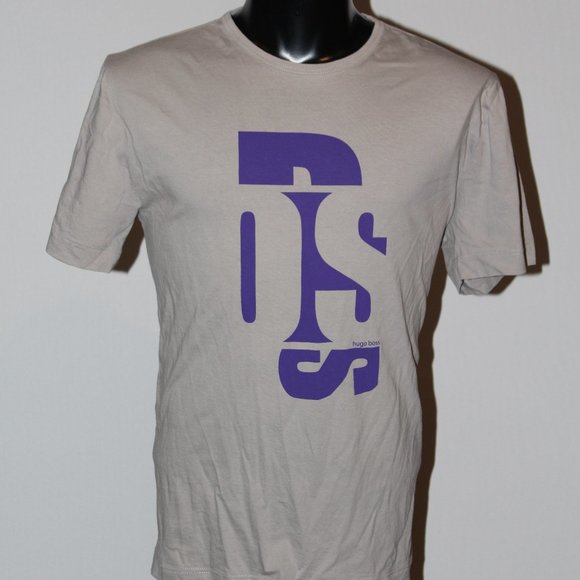 Hugo Boss Grey and Purple T Shirt Tag Size XL (fits closer to L) - Picture 1 of 4